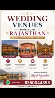 Why just plan a wedding when you can script a royal legacy? From the golden sands of Jaisalmer to the lakeside palaces of Udaipur, we find and transform Rajasthan’s most iconic heritage venues into your personal fairytale. Let’s lock in your dream destination today. 🏰✨

What's app us to view our exclusive inventory of palaces, forts, and luxury resorts. 📲

#RajasthanWeddingPlanner #DestinationWeddingIndia #RoyalWeddings #PalaceWedding #WeddingVenueBooking